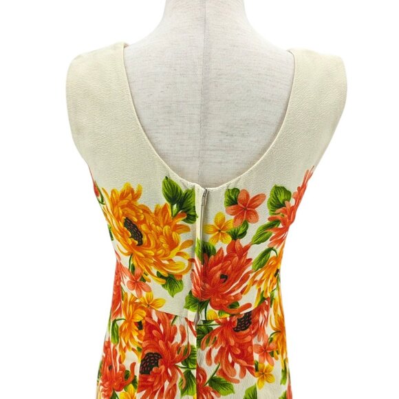 Vintage Pomare Womens XS Dress Hawaiian Floral Sleeveless Maxi A-line Tropical - Picture 6 of 9